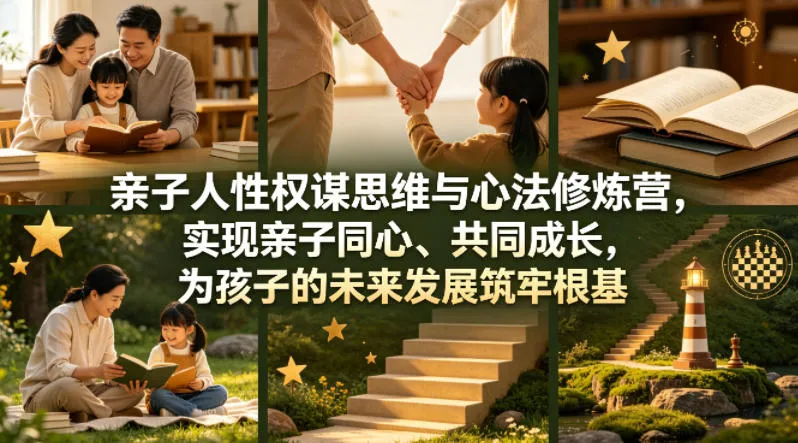 亲子人性权谋思维与心法修炼营，实现亲子同心、共同成长，为孩子的未来发展筑牢根基【音频】_抖汇吧