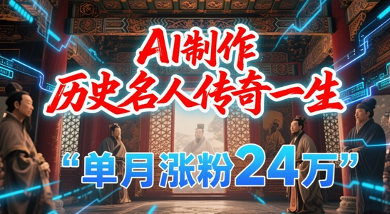 暴力起号！用AI制作历史名人传奇一生，单月涨粉24W，涨粉+变现赛道黑马来了_抖汇吧