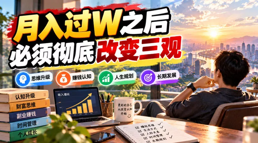 某公众号付费文章：月入过W之后，必须彻底改变三观_抖汇吧