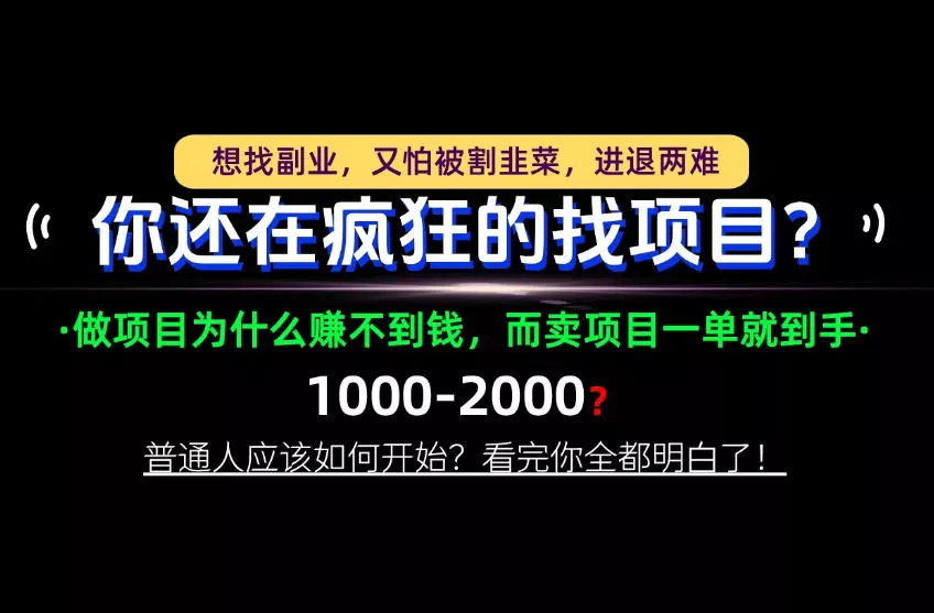 你还在疯狂的找项目？别傻了！卖项目才是真正的一本万利！怎么做，看完你全都明白！【揭秘】_抖汇吧