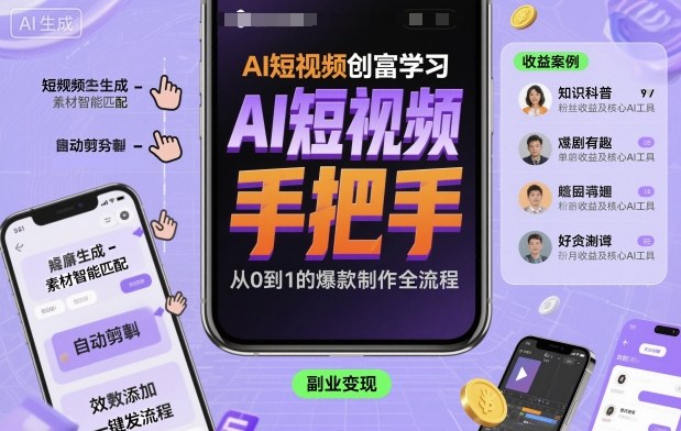 AI短视频创富学习，手把手教会你制作AI短视频_抖汇吧