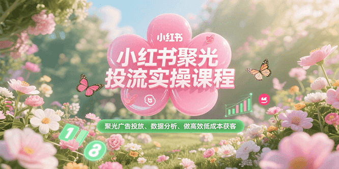 小红书聚光投流实操课程，聚光广告投放、数据分析、做高效低成本获客_抖汇吧