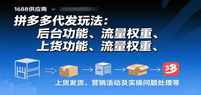 拼多多代发玩法：后台功能、流量权重、上货发货、营销活动及实操问题处理等_抖汇吧