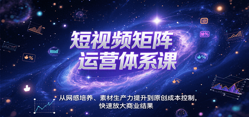 短视频矩阵运营体系课，从网感培养、素材生产力提升到原创成本控制，快速放大商业结果_抖汇吧