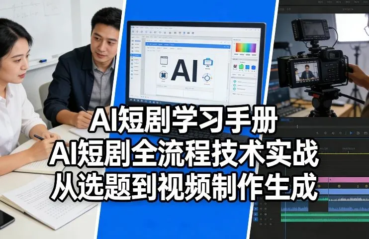 AI短剧学习手册，AI短剧全流程技术实战，从选题到视频制作生成_抖汇吧