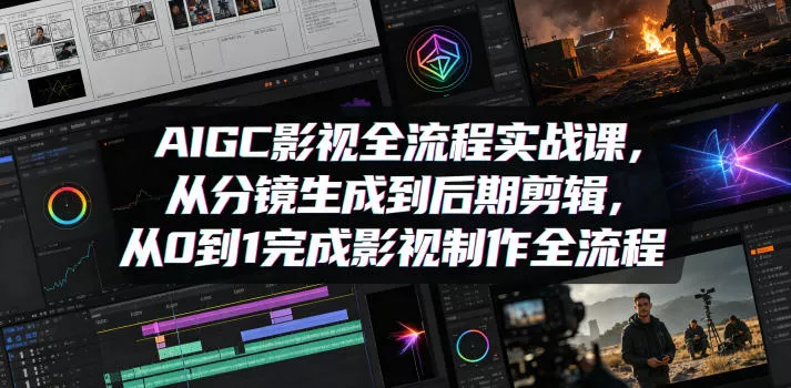 AIGC影视全流程实战课，从分镜生成到后期剪辑，从0到1完成影视制作全流程_抖汇吧