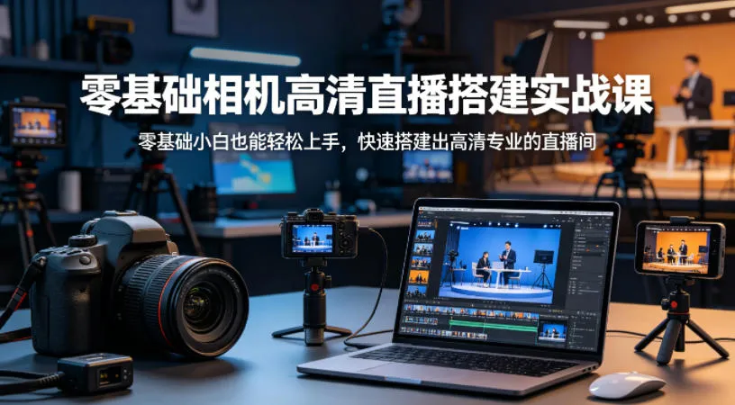 零基础相机高清直播间搭建实战课，小白也能轻松上手，快速搭建出高清专业的直播间_抖汇吧