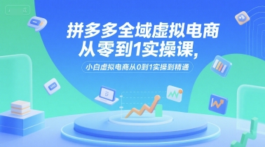 拼多多全域虚拟电商从零到1实操课，小白虚拟电商从0到1实操到精通_抖汇吧