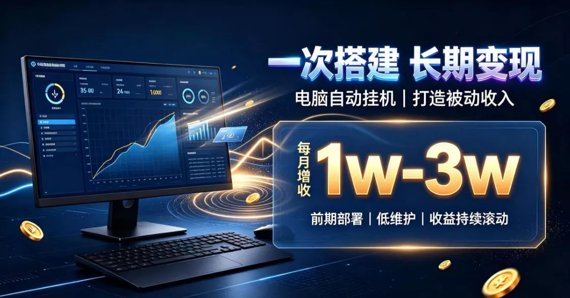 一份投入长期收益,电脑自动挂G类目,搭建被动收入每月增收1w-3w【揭秘】 一份投入长期收益,电脑自动挂G类目,搭建被动收入每月增收1w-3w【揭秘】