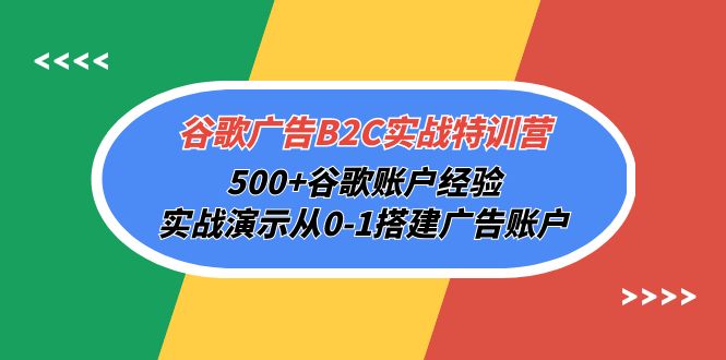 谷歌广告B2C实战特训营，500+谷歌账户经验，实战演示从0-1搭建广告账户_抖汇吧