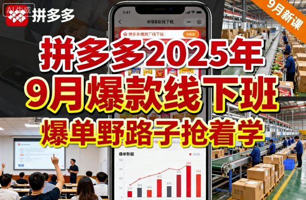 拼多多2025年9月爆款线下班，爆单野路子抢着学_抖汇吧