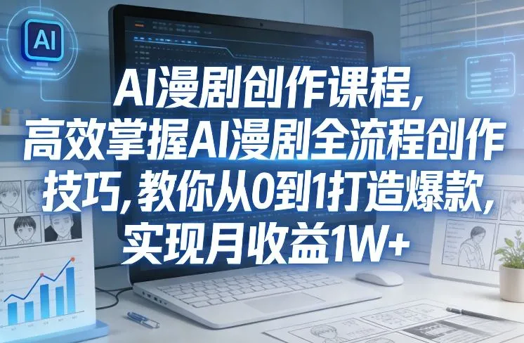 某社群AI漫剧创作课程,高效掌握AI漫剧全流程创作技巧,教你从0到1打造爆款,实现月收益1W+_抖汇吧