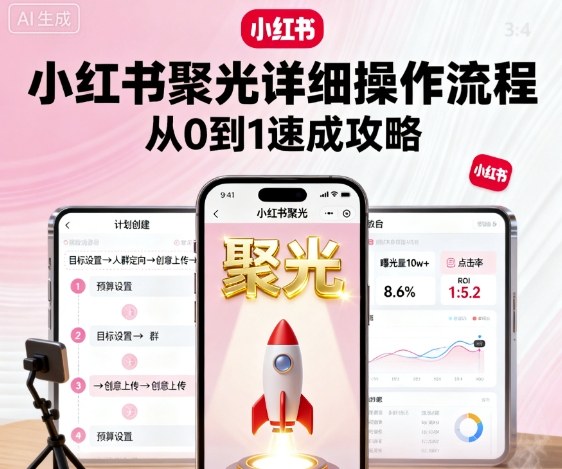 小红书聚光详细操作流程，小红书聚光从0到1速成攻略_抖汇吧