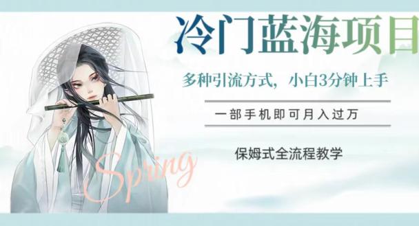 蓝海冷门项目，轻松操作，新手3分钟简单上手，多种引流策略，保姆式全流程教学【揭秘】_抖汇吧
