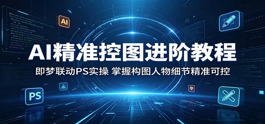 AI精准控图进阶教程：即梦联动PS实操，掌握构图人物细节精准可控_抖汇吧
