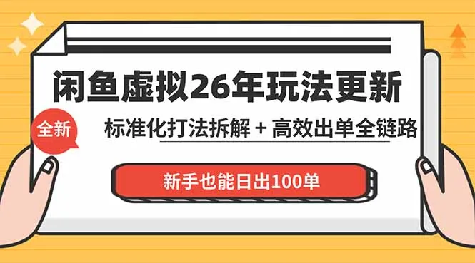 闲鱼虚拟从0到1系统化运营课程：标准化打法拆解 + 高效出单全链路教学，新手也能日出100单_抖汇吧