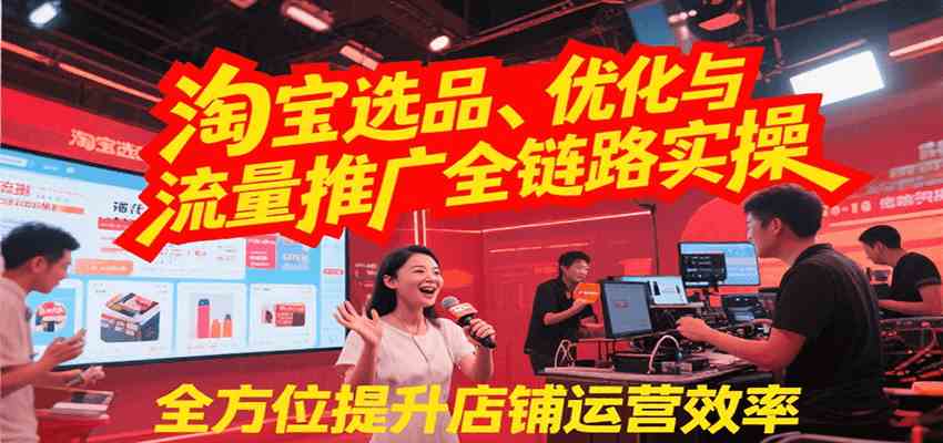 淘宝选品、优化与流量推广全链路实操，全面提升店铺运营效率_抖汇吧