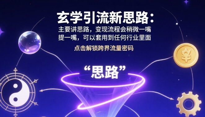 玄学引流新思路：主要讲思路，变现流程会稍微提一嘴，可以套用到任何行业里面_抖汇吧