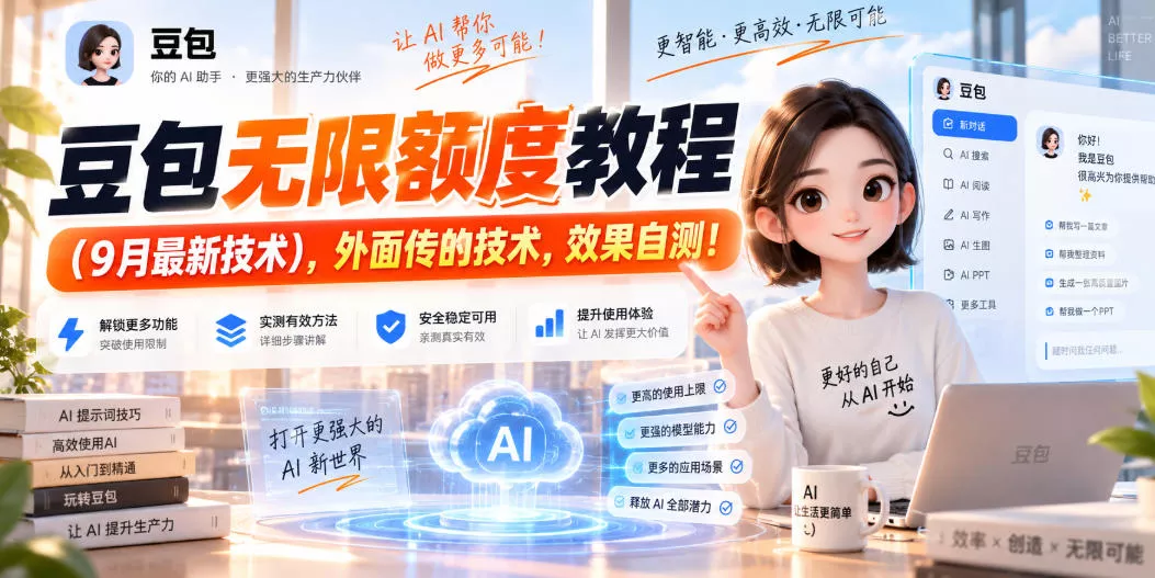 豆包无限额度教程（9月最新技术），外面传的技术，效果自测！_抖汇吧