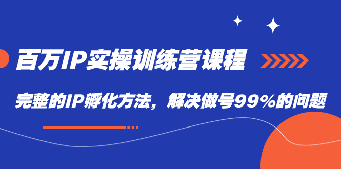 百万IP实战训练营课程，完整的IP孵化方法，解决做号99%的问题_抖汇吧