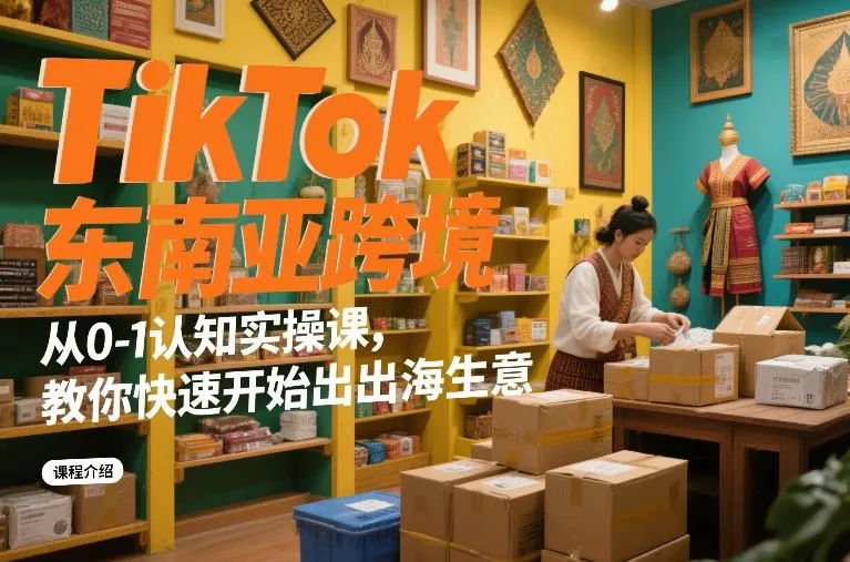 TikTok东南亚跨境从0-1认知实操课,教你快速开始出海生意_抖汇吧