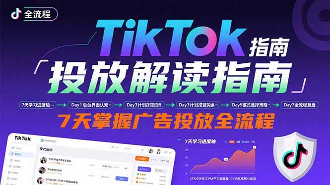 （15753期）TikTok投放解读指南：后台操作/计划建立/模式选择，7天掌握广告投放全流程_抖汇吧