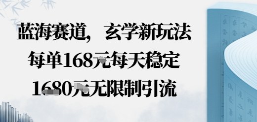 蓝海赛道，玄学新玩法每单168米，每天稳定多张收益，无限制引流可以过豆荚玩法_抖汇吧