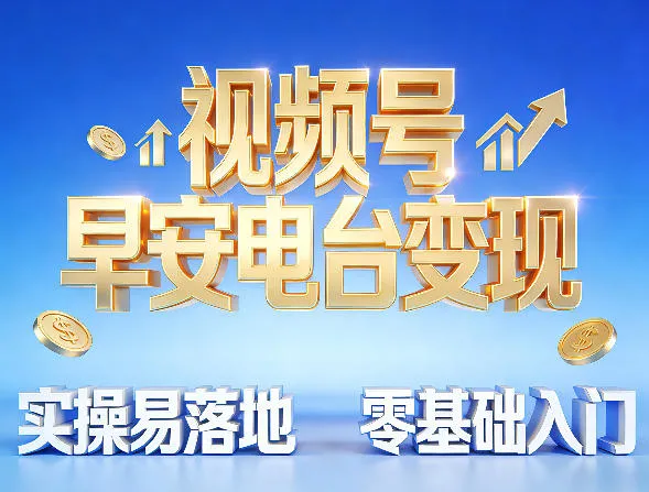 视频号早安电台变现，实操易落地，零基础入门_抖汇吧