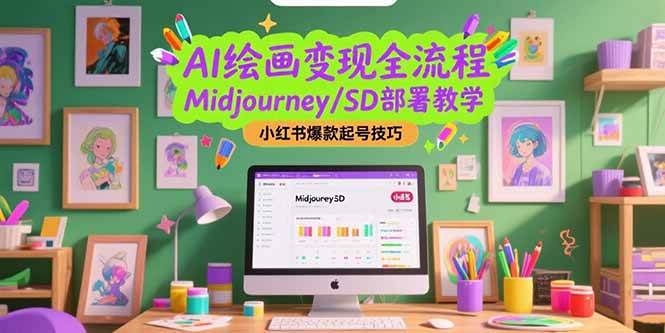 （15324期）AI绘画变现全流程，Midjourney/SD部署教学，小红书爆款起号技巧_抖汇吧