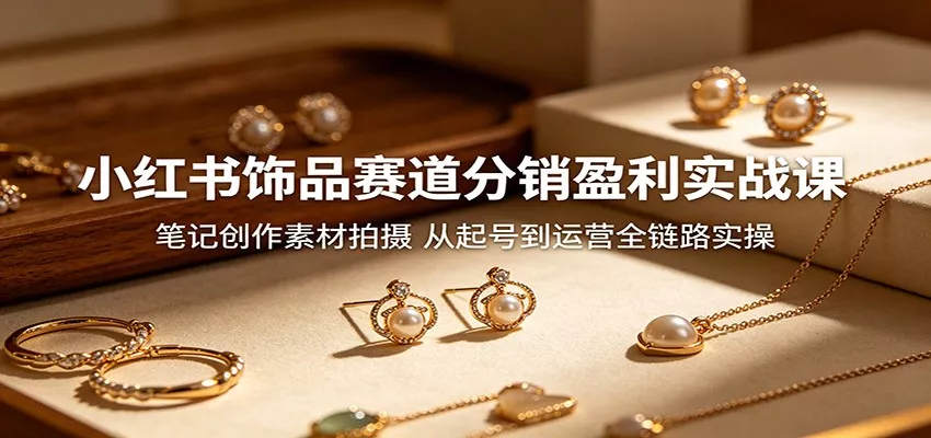 小红书饰品赛道分销盈利实战课：笔记创作素材拍摄，从起号到运营全链路实操_抖汇吧