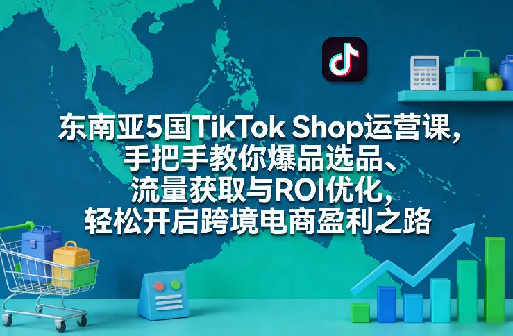 东南亚5国TikTok Shop运营课，手把手教你爆品选品、流量获取与ROI优化，轻松开启跨境电商盈利之路_抖汇吧