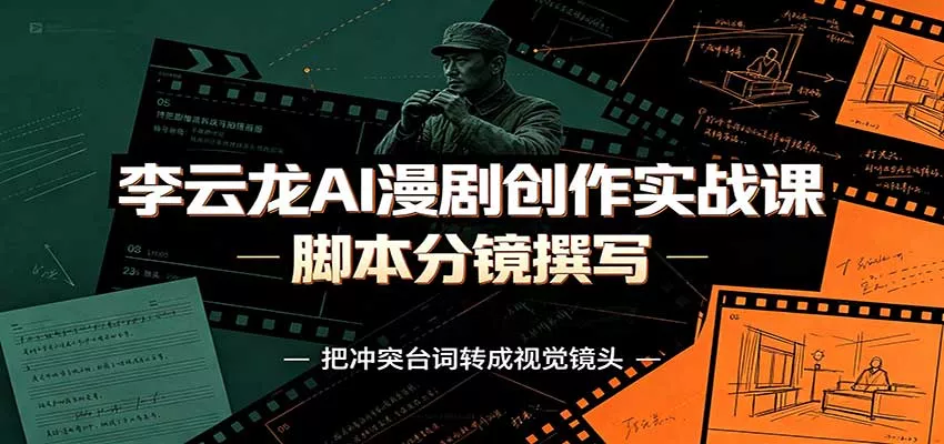 李云龙AI漫剧创作实战课：角色人设还原，脚本分镜撰写，AI漫剧成片完整制作教学_抖汇吧