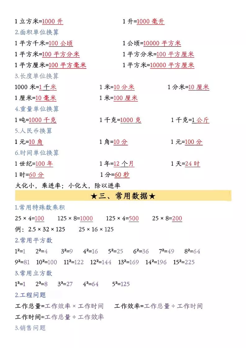 26春五年级下数学期末必背公式汇总_抖汇吧