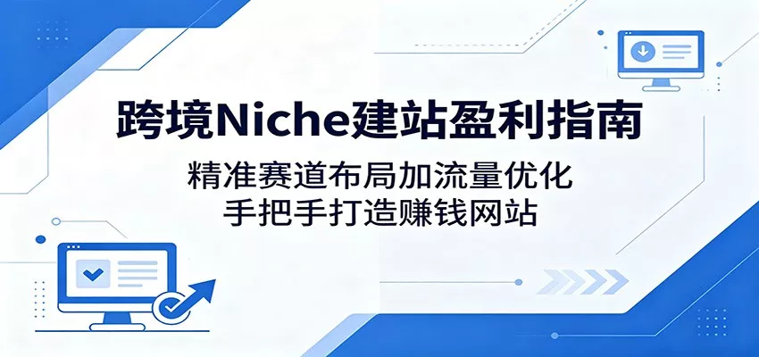 跨境Niche建站盈利指南：精准赛道布局加流量优化，手把手打造赚钱网站_抖汇吧