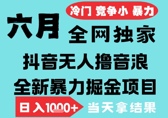 2025年6月高爆抖音无人直播最新撸音浪掘金项目，无脑日入1k+，低门槛小白可做，可矩阵放大【揭秘】_抖汇吧