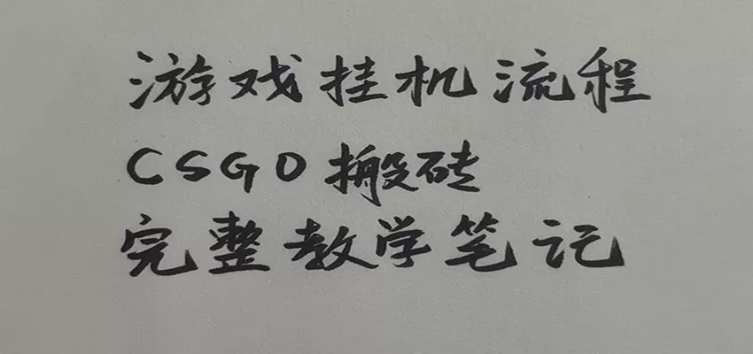 游戏挂机全流程笔记分享,CSGO游戏搬砖,小白看了当天学会见收益_抖汇吧