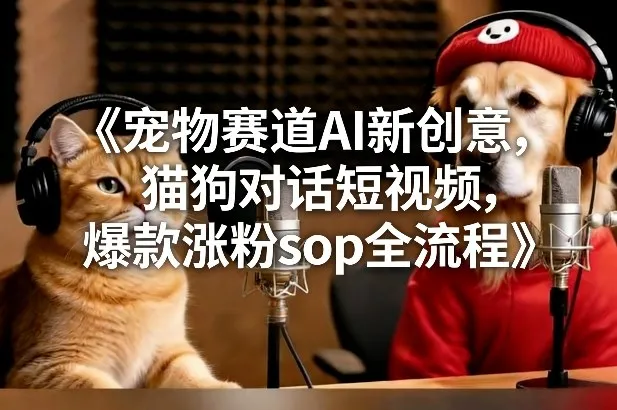 宠物赛道AI新创意，猫狗对话短视频，爆款涨粉sop全流程_抖汇吧