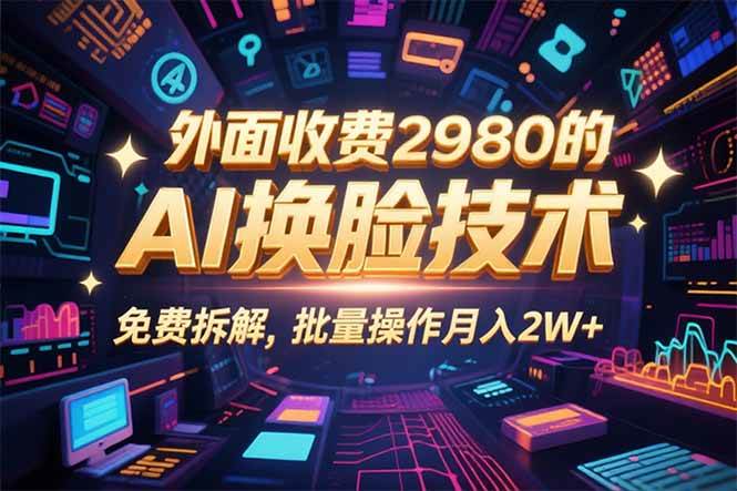 （15969期）0粉丝0基础，用AI换脸改头换面，3分钟一条原创视频，收益稳稳_抖汇吧