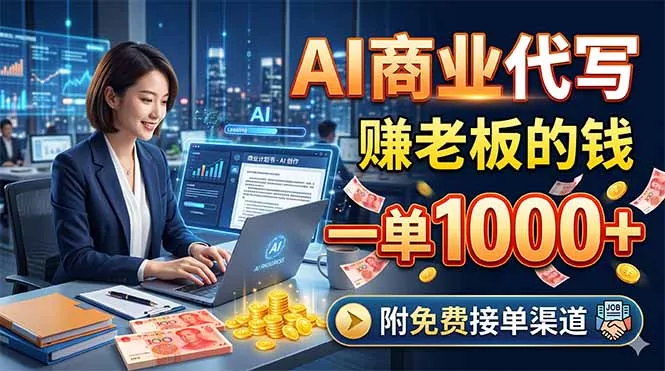 AI商业代写，赚老板的钱，一单1000+，附免费接单渠道_抖汇吧