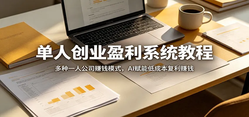 单人创业盈利系统教程：多种一人公司赚钱模式，AI赋能低成本复利赚钱_抖汇吧