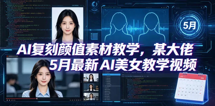 AI复刻颜值素材教学，某大佬5月最新AI美女教学视频，内含4月好物复刻教学_抖汇吧