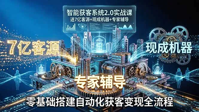 智能获客系统2.0实战课：送7亿客源+现成机器+专家辅导，零基础搭建自动化获客变现全流程_抖汇吧