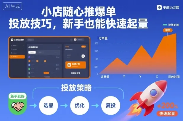 小店随心推爆单投放技巧，新手也能快速起量_抖汇吧