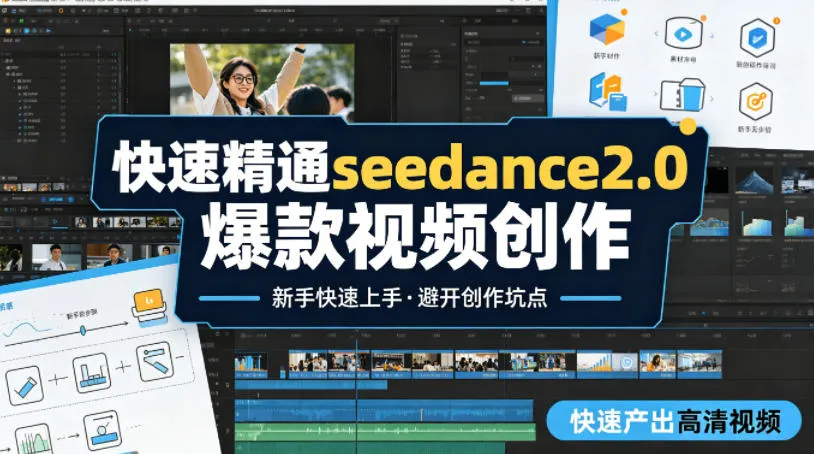 快速精通seedance2.0爆款视频创作，快速产出高清视频，避开大量创作坑点，新手也能快速上手_抖汇吧