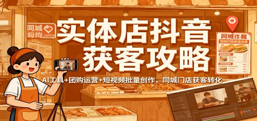 实体店抖音获客攻略：AI工具+团购运营+短视频批量创作，同城门店获客转化_抖汇吧