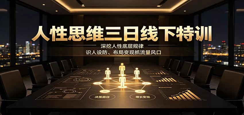 人性思维三日线下特训：深挖人性底层规律，识人设防、布局变现抓流量风口_抖汇吧