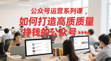 公众号运营系列课，如何打造高质量挣钱的公众号_抖汇吧
