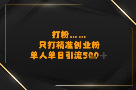 打粉只打精准创业粉，单人单日引流500+_抖汇吧