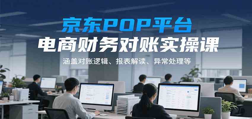 京东POP平台电商财务对账实操课，涵盖对账逻辑、报表解读、异常处理等_抖汇吧
