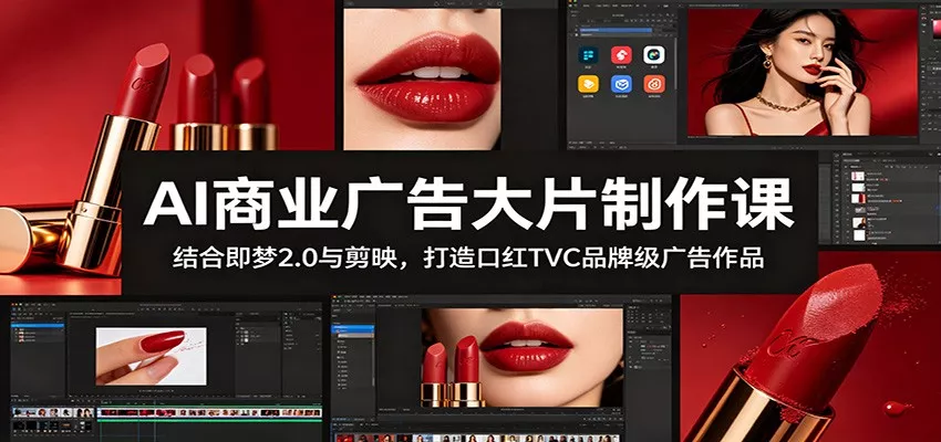 AI商业广告大片制作课：结合即梦2.0与剪映，打造口红TVC品牌级广告作品_抖汇吧